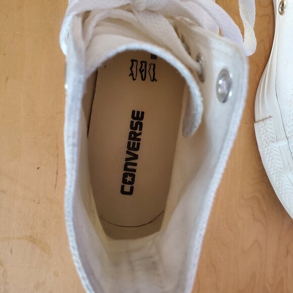 High Top Cream All Star Chuck Taylors - Picture 5 of 7